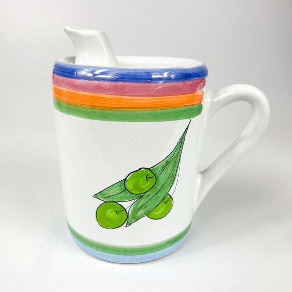 Caleca Italy Hand-Painted Italian Ceramic Olive Oil Dispenser Jug - Picture 3 of 6